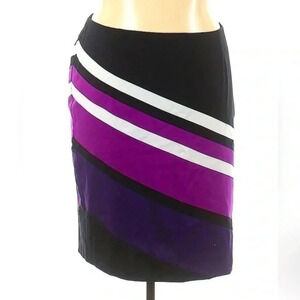 Lane Bryant | Purple White Black Stripe Color-block Pencil Skirt  Plus Size 22
